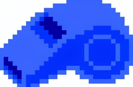 ドット絵の青のホイッスルです。 ドット絵,ホイッスル,シンプル,笛,スポーツ用品,審判,競技会,指導者,応援,グッズのイラスト素材