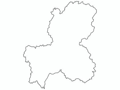 白地図／岐阜県 岐阜県,白地図,地図,マップ,形,白図,白黒のイラスト素材