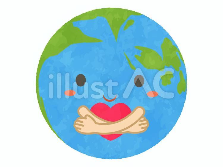 表情のある地球 地球,擬人化,キャラクターのイラスト素材