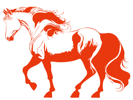シルエット【うま】朱 シルエット【うま】朱 シルエット,かげ,影絵,馬,午,動物,生物,生き物,かっこいい,おしゃれのイラスト素材