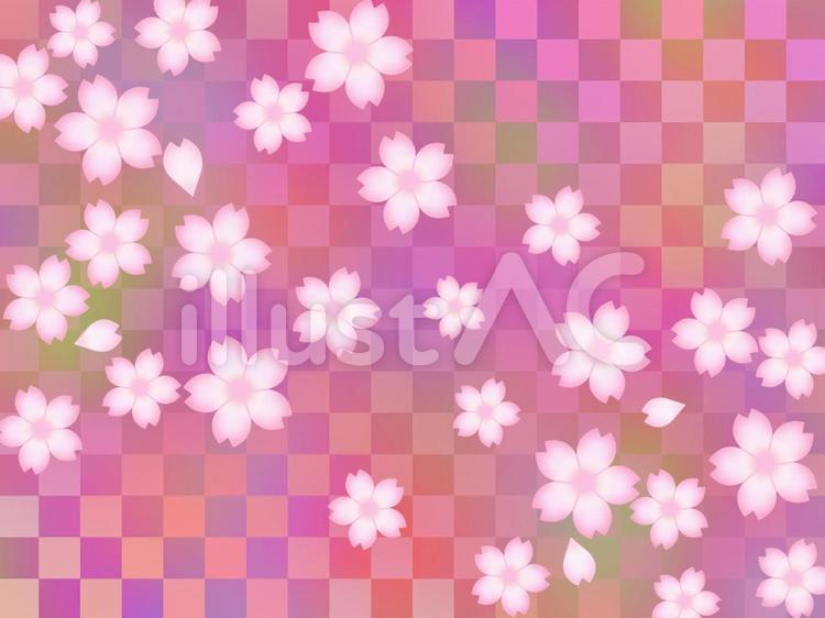 桜の花模様壁紙和風柄背景素材イラスト 桜,桜花,花のイラスト素材