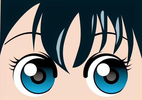 瞳女子　 瞳,女子,目,前髪,アニメ,漫画,顔,パーツ,右,視線のイラスト素材