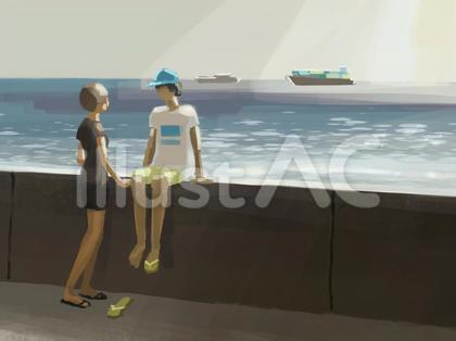 海岸カップル