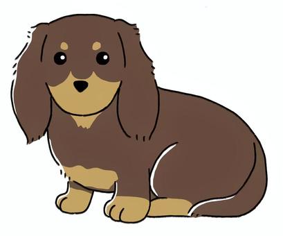 カニヘンダックスフント カニヘンダックス,お座り,小型犬,超小型犬,動物,ペット,愛犬,かわいい,シンプル,単品のイラスト素材