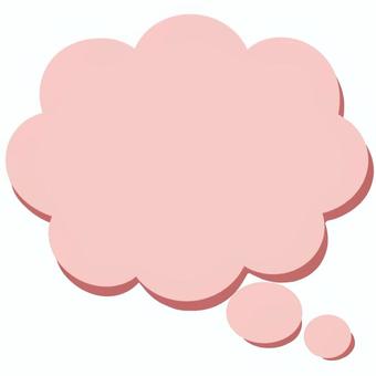 吹き出し　ふきだし　もくもく　ピンク 吹き出し,フキダシ,ふきだし,ピンク,パステルカラー,もくもく,考える,コメント,かわいい,影付きのイラスト素材