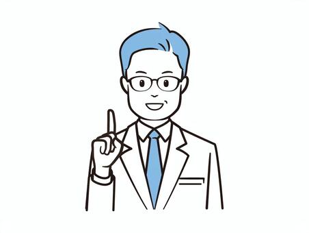 ポイントを伝える笑顔の男性医者 医者,病院,クリニック,医療,白衣,ドクター,診察,研究者,研究員,内科のイラスト素材