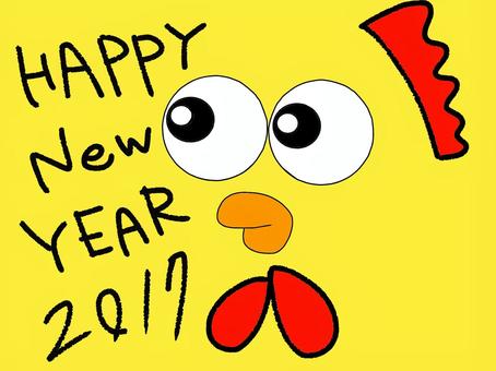 にわとり にわとり 年賀状のイラスト素材