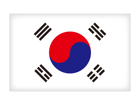 	韓国の国旗のアイコンイラスト素材4 国旗,旗,韓国,アジア,かわいい,シンプル,簡単,イラスト,素材のイラスト素材
