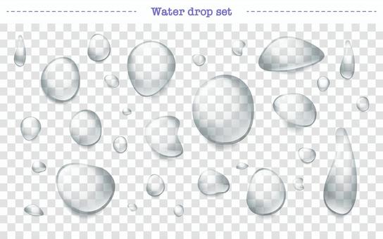 Water drop material set, water droplets, be transparent, texture, JPG, PNG and AI