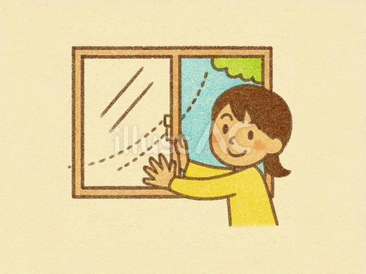 換気 学校,子ども,風邪のイラスト素材