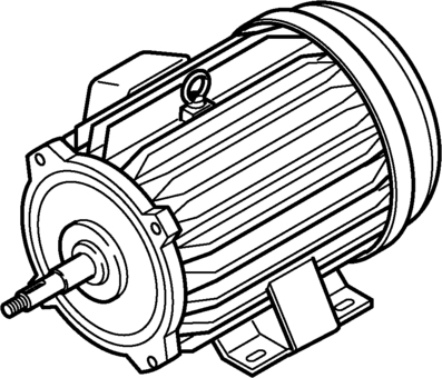 Illustration, motor, line drawing, technical illustration, 