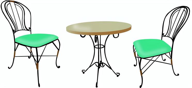 イスと丸テーブル イスと丸テーブル 椅子,丸テーブル,生活,家具,くつろぐのイラスト素材