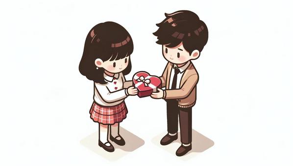 person giving valentine chocolate, , JPG