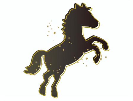 かわいい馬 馬,黒,シルエット,たてがみ,しっぽ,かわいい,シンプル,全身,哺乳類,ベクターのイラスト素材