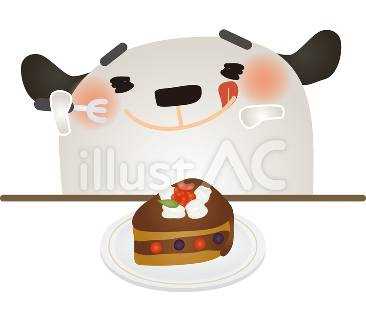 dw148 犬,ケーキ,チョコレートケーキのイラスト素材