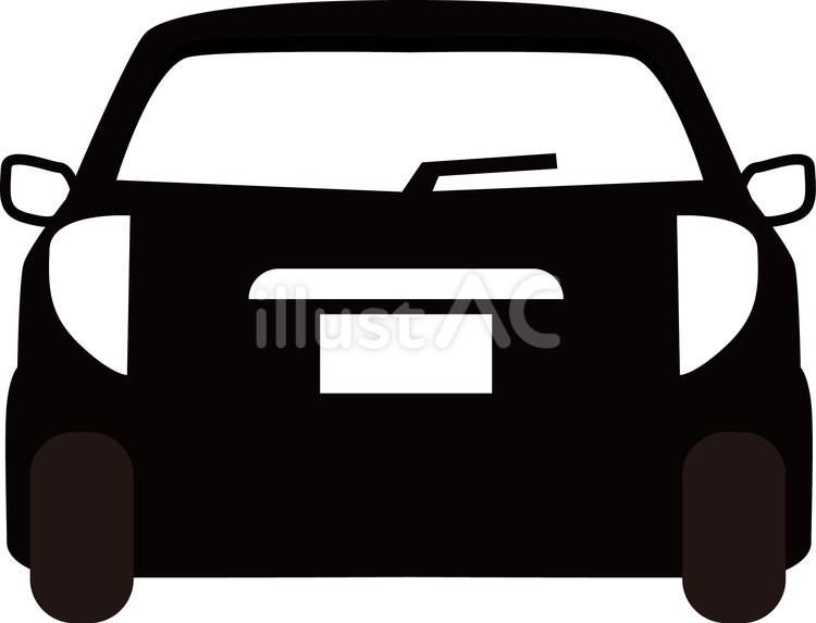 普通車シルエット 普通車,コンパクト,後ろのイラスト素材