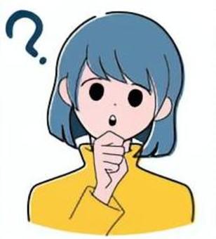 考える女性 女性,疑問,考える,はてな,悩む,心配,迷う,上半身,アイコン,手描きのイラスト素材