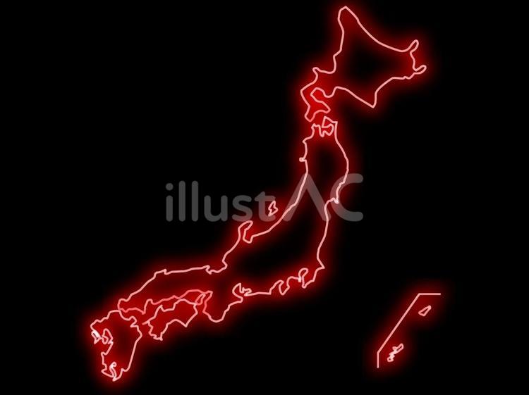 日本　赤 日本,赤,ネオンのイラスト素材
