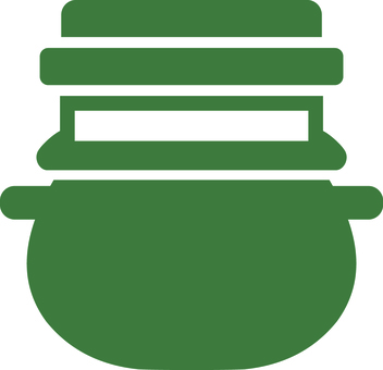 ピクトグラムの緑の釜めしです。 ピクトグラム,釜めし,シンプル,食べ物,釜,日本,料理,炊き込み,土鍋,和食のイラスト素材