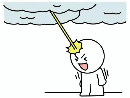 天からの啓示を受ける棒人間 啓示,棒人間,アイデア,閃き,思いつき,ビーム,雲,ひらめき,天啓,第六感のイラスト素材