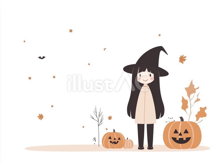 ハロウィンの仮装をした女の子 女の子,かわいい,ハロウィンのイラスト素材