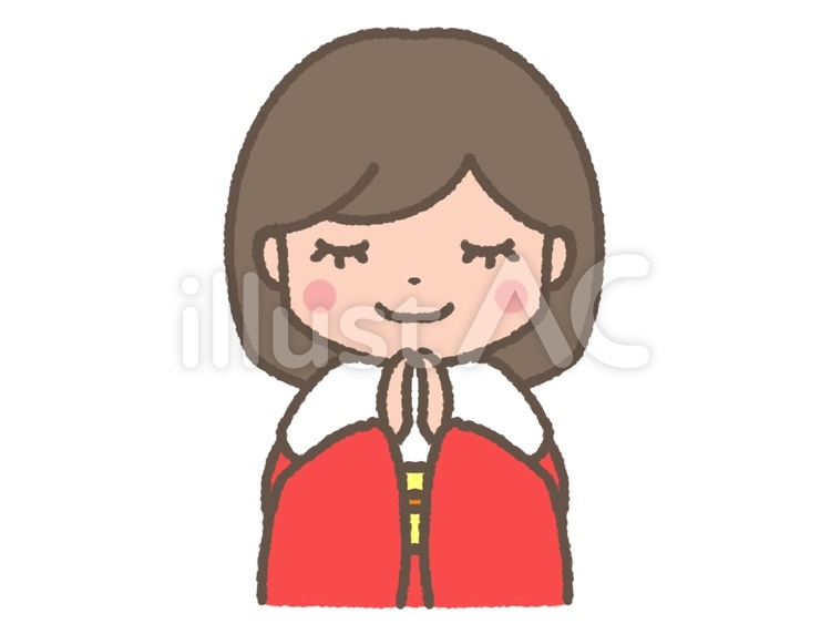 .初詣 初詣,お参り,女の子のイラスト素材