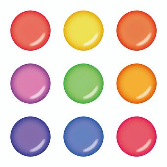 ポップでカラフルな色玉セット グミ,チョコレート,お菓子,スイーツ,風船,ぷっくり,可愛い,色玉,あしらい,ベクターのイラスト素材