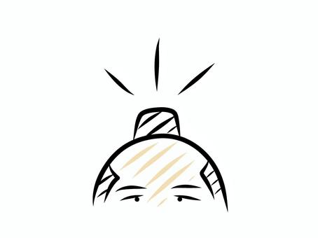 ちょんまげ ちょんまげ,髪型,江戸時代,手書き,シンプル,イラスト,商用フリー,フリー素材,挿絵のイラスト素材