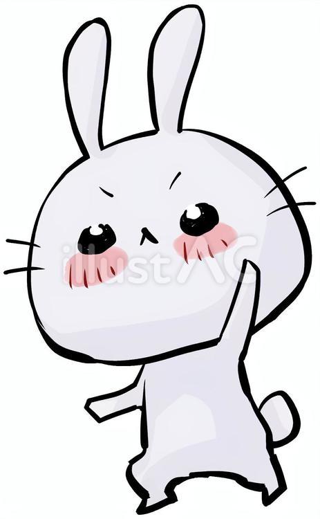 ハイッ！それは私です！ 兎,挙手,動物のイラスト素材