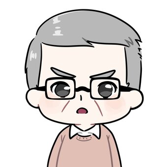 怒り顔のおじさんのアイコン アイコン,おじさん,年配,私服,メガネ,男性,父親,叔父,おじいちゃん,上半身のイラスト素材