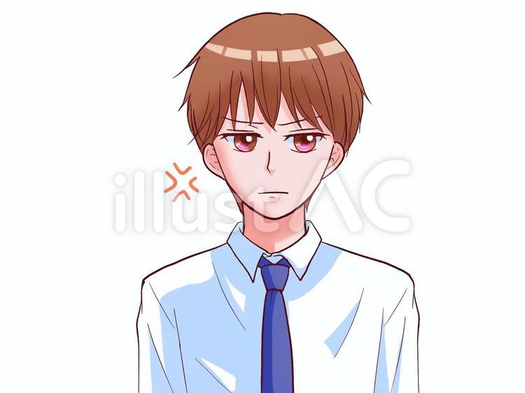 男の子アイコン(おこ) 男性,若い,男の子のイラスト素材