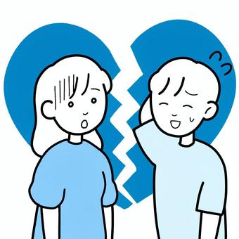 Illustration, simple, flatter, break up, 