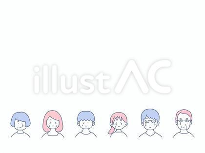 涙を流す三世代家族の集合イラスト