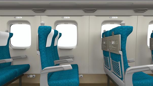 新幹線車内（側方・２列席） 新幹線,車内,座席,指定席,自由席,n700,電車,普通車,旅行,鉄道のイラスト素材