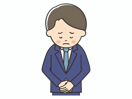 謝罪するスーツの男性 謝罪するスーツの男性 謝罪,謝る,ごめん,ごめんなさい,男性,お詫び,申し訳ございません,お願い,スーツ,トラブルのイラスト素材