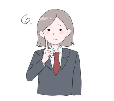 悩む、考える女性 悩む,考える,人物,女性,困る,悩み,気分,どうしよう,お悩み,社会人のイラスト素材
