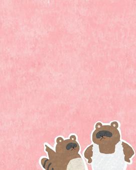たぬきちゃんの親子 たぬき,かわいい,動物,生き物,お母さん,母,ママ,親,親子,こどものイラスト素材