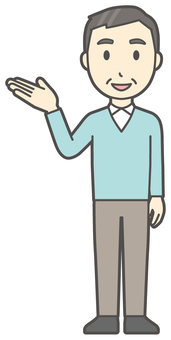 ニット中年男性-056-全身