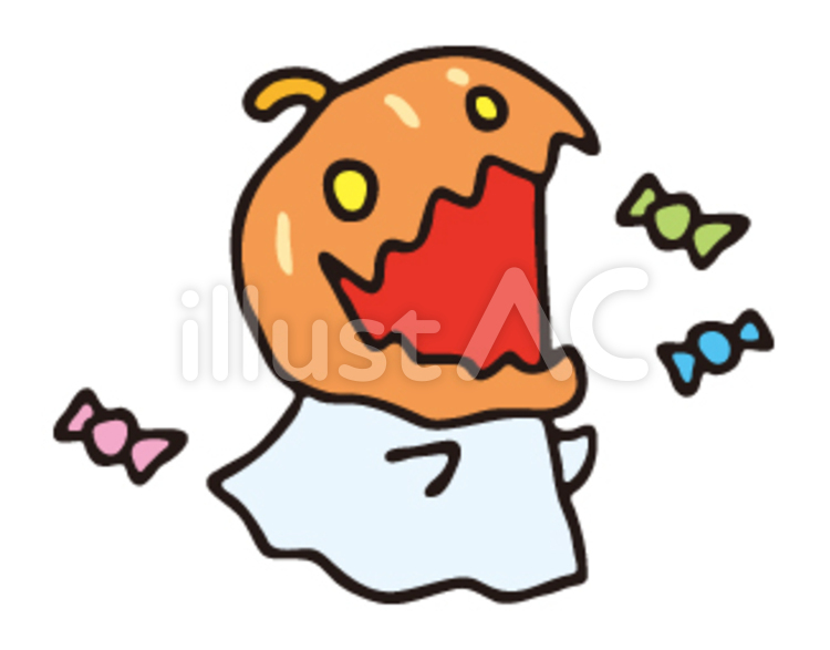 かぼちゃおばけ ハロウィン,ハロウィーン,かぼちゃのイラスト素材