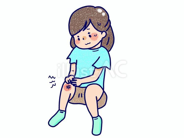 膝を怪我した女の子 女の子,怪我,膝のイラスト素材