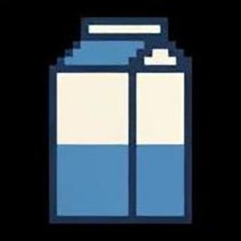 牛乳パック　ドット絵 ドット,牛乳,牛乳パック,飲み物,食品,ドット絵,ピクセルアートのイラスト素材