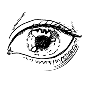 Illustration, ojo, escritura, real, 