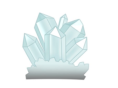 水晶2 水晶,宝石,クラスター,水色,自然,手描き,神秘的,ファンタジーのイラスト素材