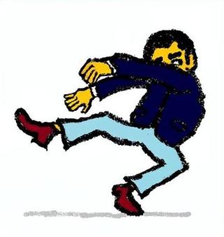 引っぱられる男 男性,避ける,ふらふら,転ぶ,よろけるのイラスト素材