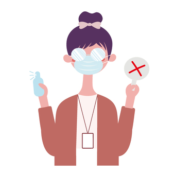 Illustration, infection to prevent, female, mask, JPG, PNG and AI