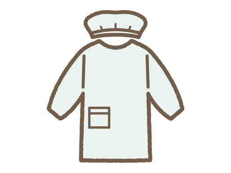 給食エプロンのイラスト｜学校の持ち物 給食エプロン,帽子,学校,授業,新学期,持ち物,道具,教育,子ども向け,シンプルのイラスト素材