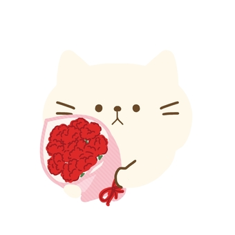 No.463 Red carnation and cat, JPG and PNG No.463 Red carnation and cat, cat, animal, carnation, JPG and PNG