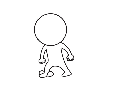 踏みつける 棒人間,踏む,線画,シンプル,ゆるいのイラスト素材