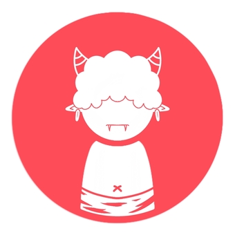 鬼　アイコン 鬼,アイコン,sns,丸,妖怪,かわいい,赤のイラスト素材