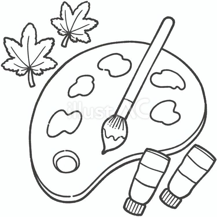 絵の具の白黒手描きイラスト2 芸術の秋,モノクロ,絵の具のイラスト素材
